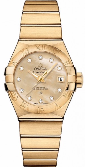 Omega Constellation Solid 18k Gold Luxury Women's Watch 123.50.27.20.57.002