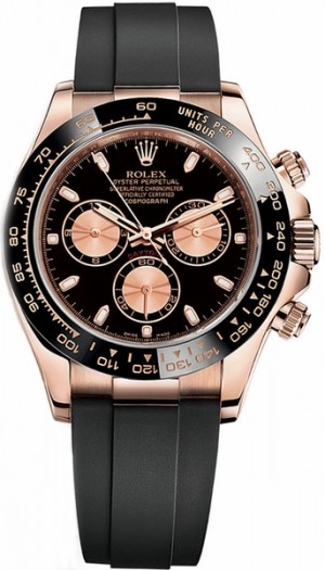 Rolex Cosmograph Daytona Black Rubber Strap Watch 116515LN