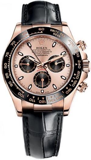 Rolex Cosmograph Daytona Leather Strap Men's Watch 116515LN