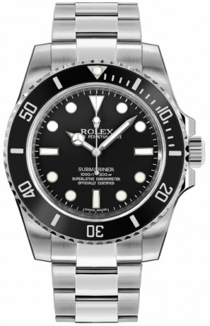 Rolex Submariner Men's Luxury Diver Watch Black Dial 114060